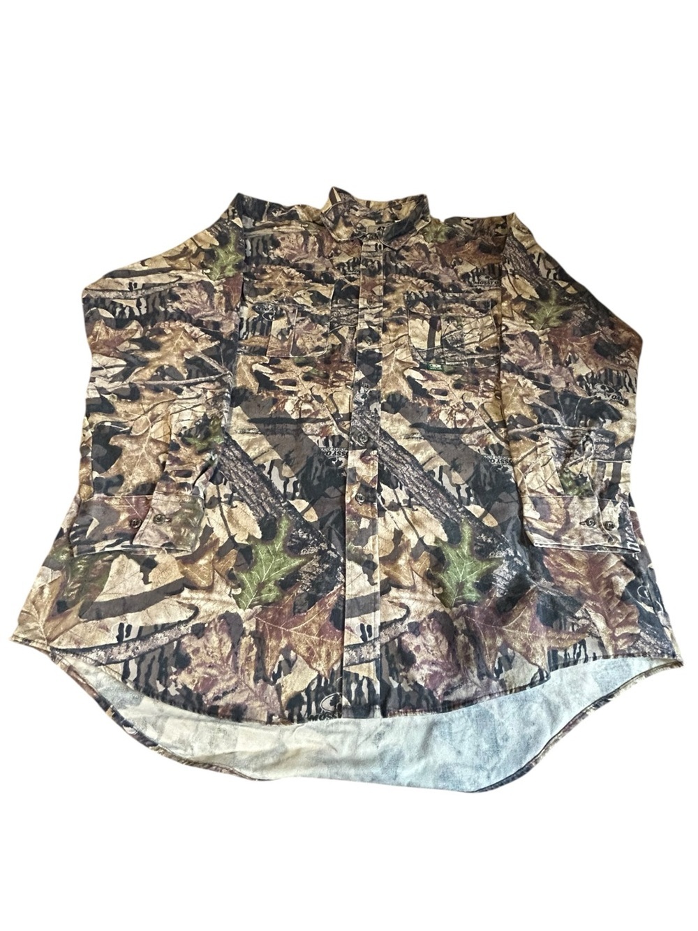 Mossy Oak Forest Floor Camo Hunting Button Up Shirt XXL USA